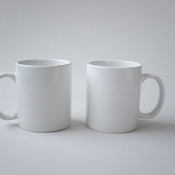 White Ceramic Coffee Mugs – Set of 2